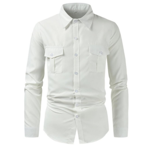 Chemise à col montant avec poches