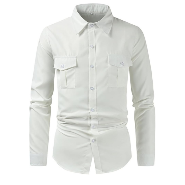 Chemise à col montant avec poches