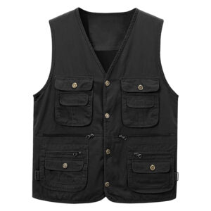Gilet utilitaire multifonction en tissu drill
