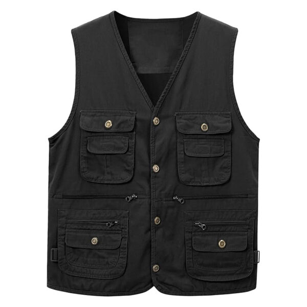 Gilet utilitaire multifonction en tissu drill