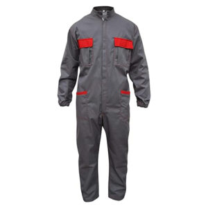 Combinaison de Travail Gris avec Détails Rouges