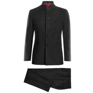 Costume Élégant à Col Mandarin