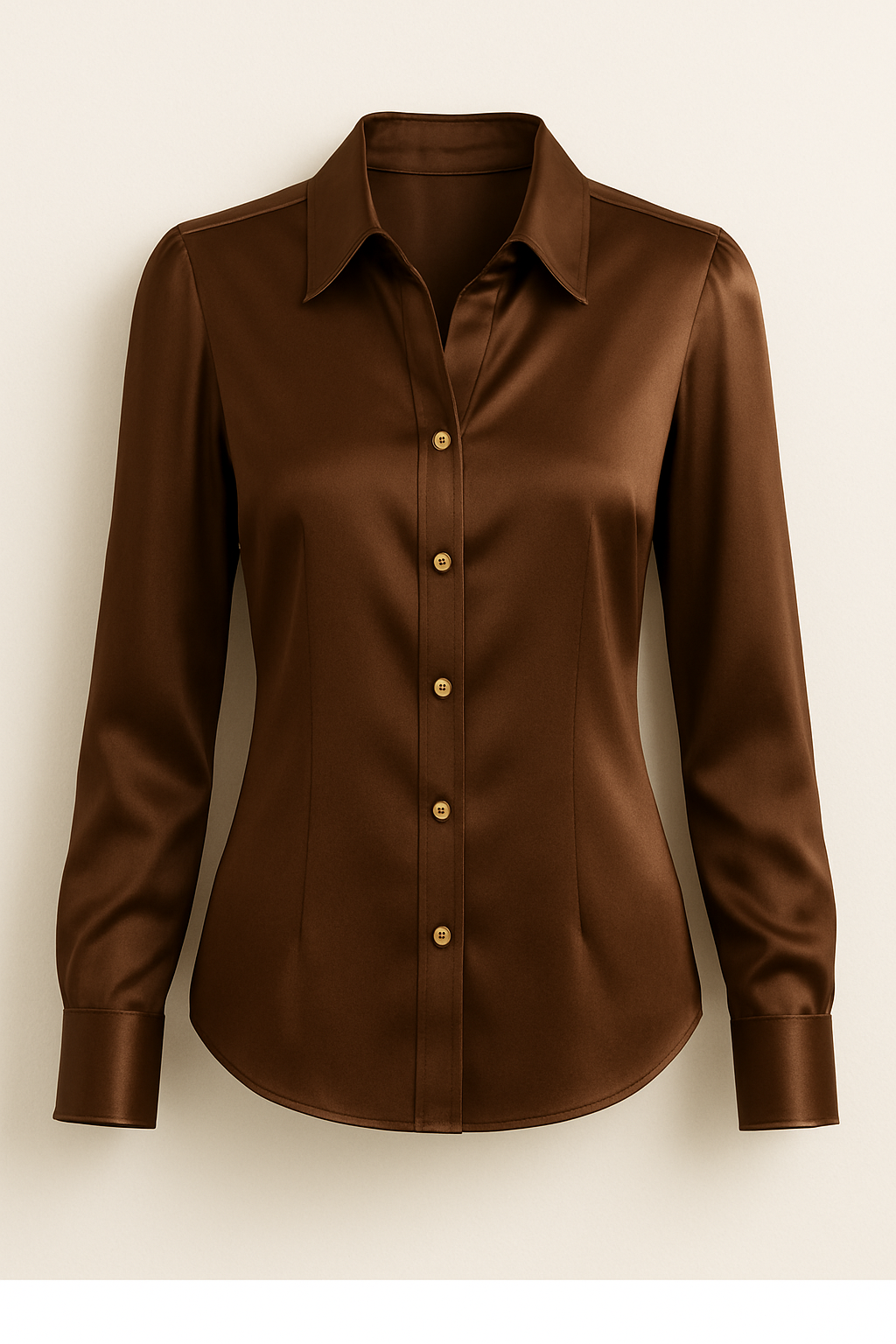 Chemise satinée chocolat