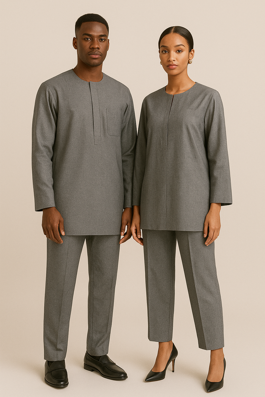 Ensemble unisexe gris chiné