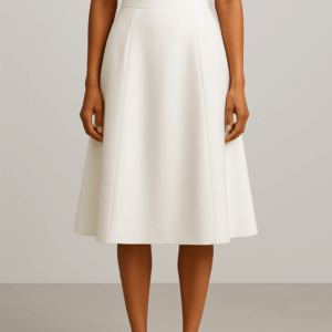 Jupe midi blanc cassé