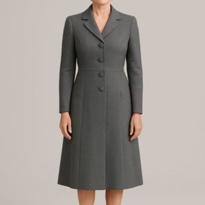 Manteau-Robe en lin gris anthracite